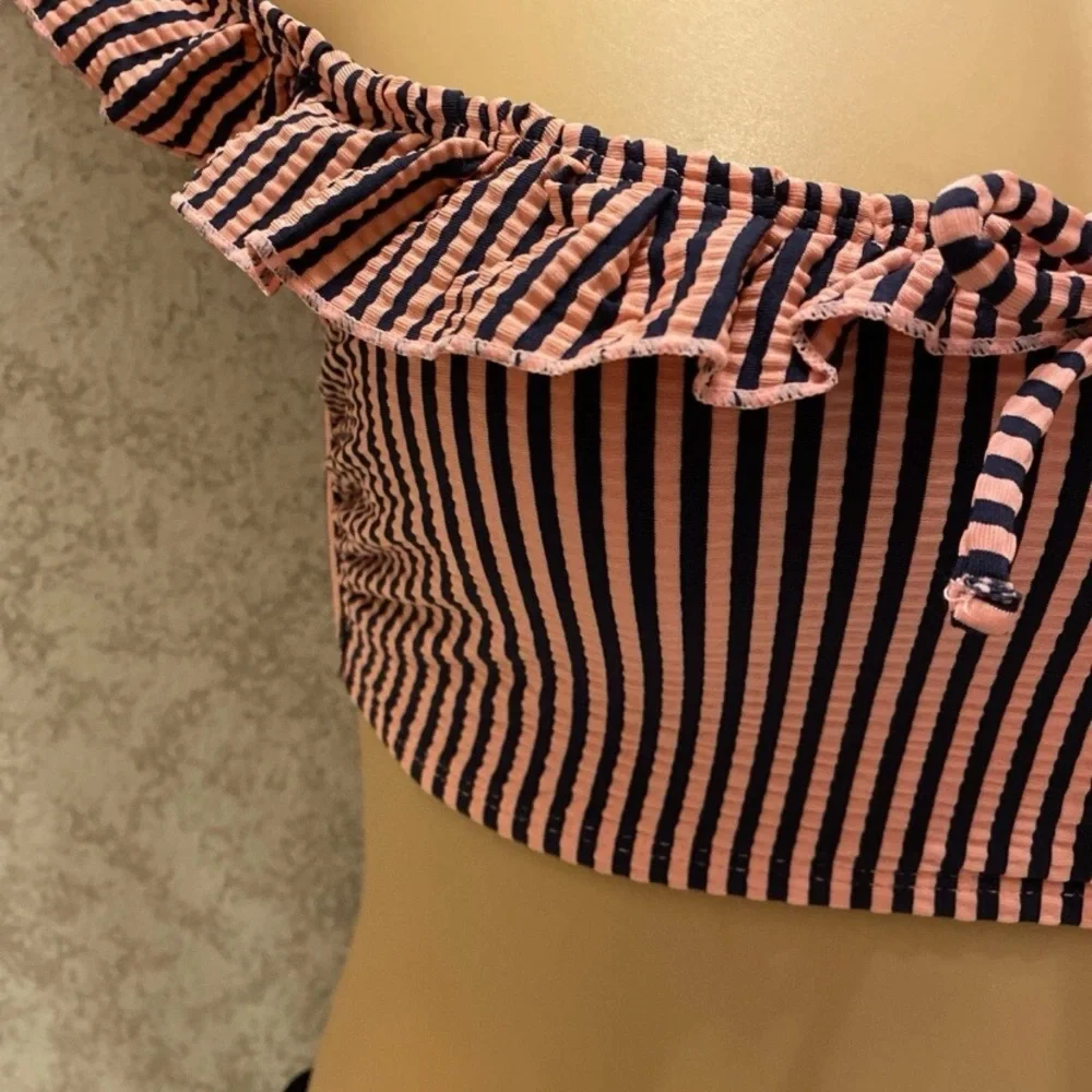 Xhilaration Pink and Black Striped Bikini